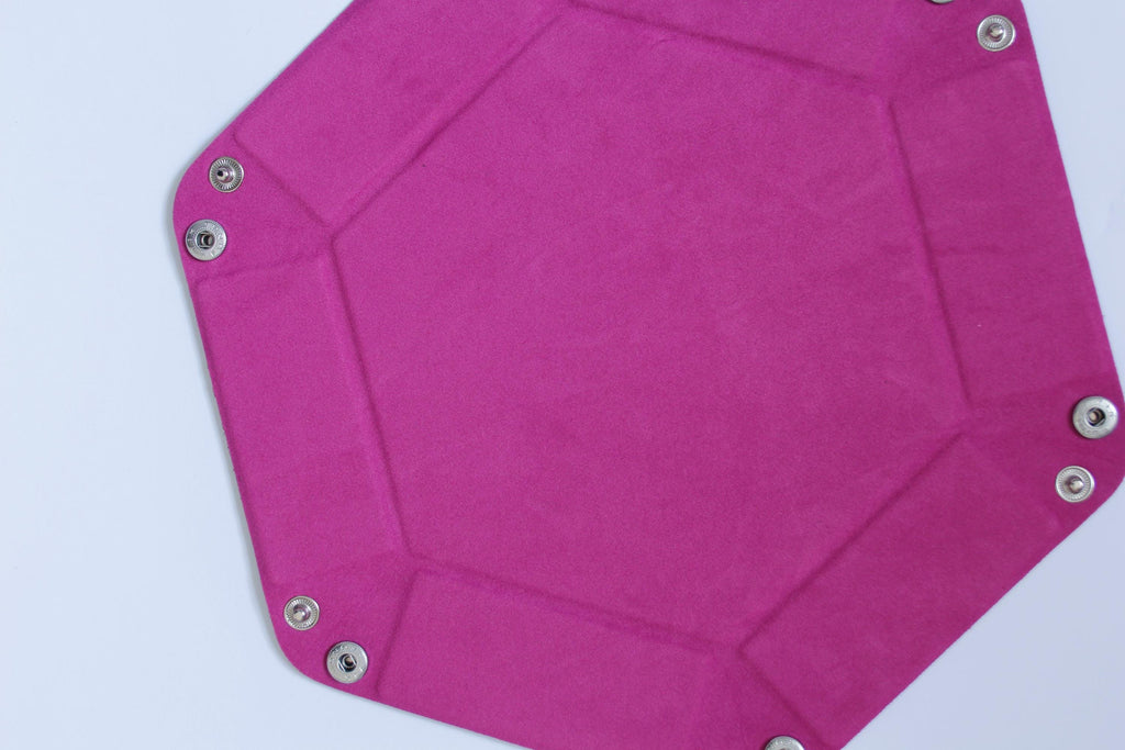 Pink Fold Up Hex Dice Tray Portable Dice Tray Board Game Gift Storage Organisation