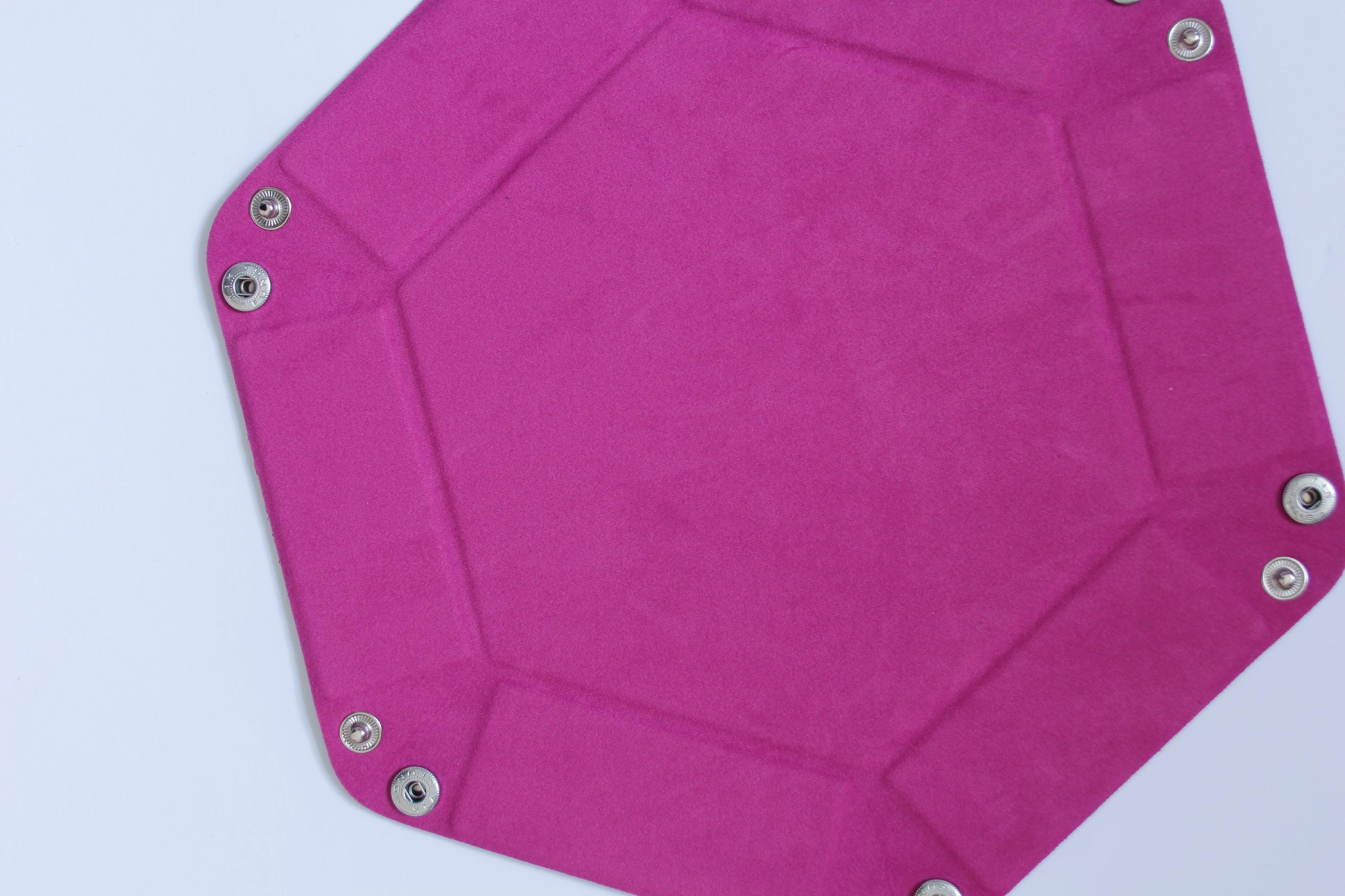 Pink Fold Up Hex Dice Tray Portable Dice Tray Board Game Gift Storage Organisation