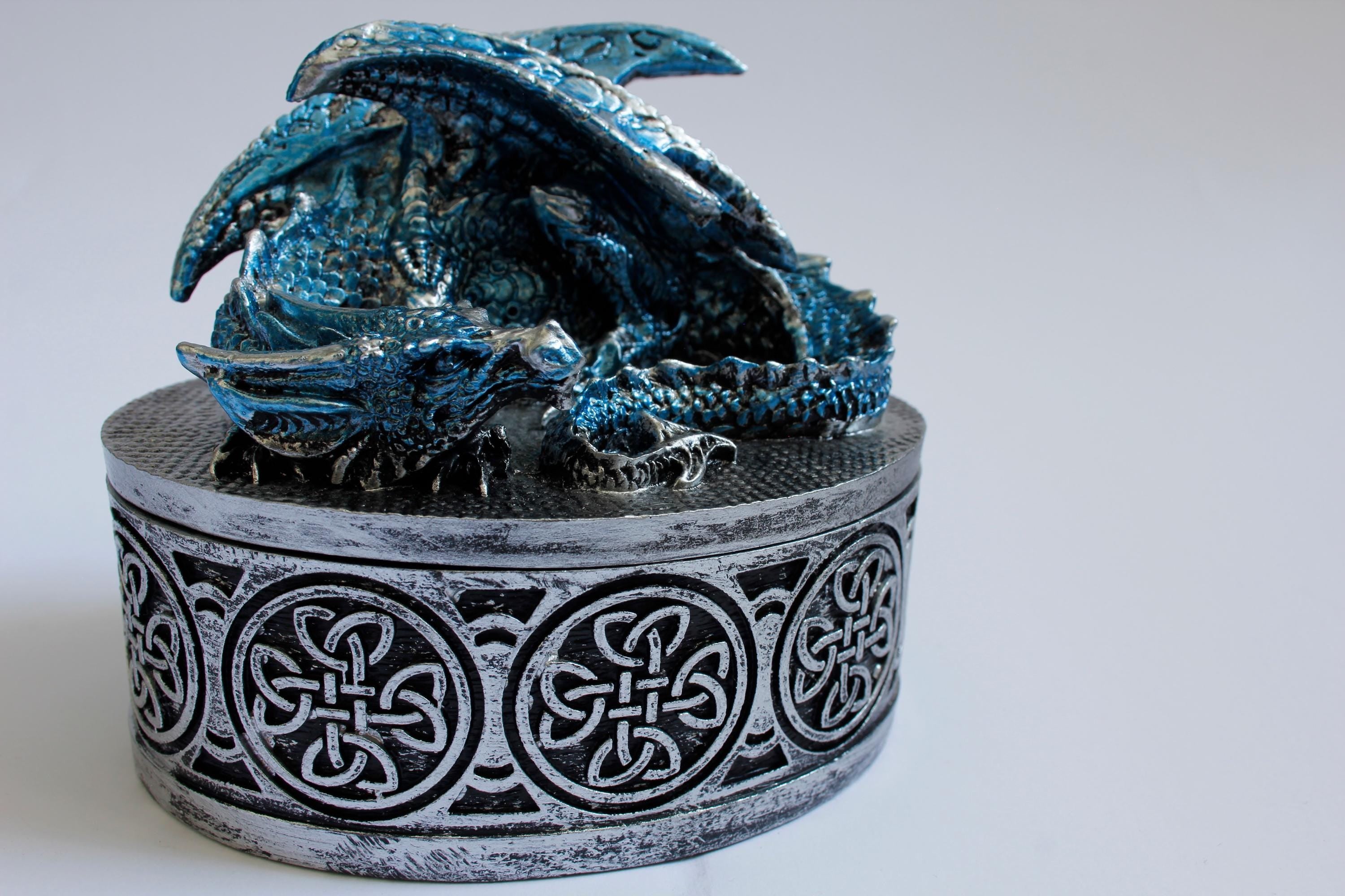 Blue Dragon Dice Box Display Board Game Gift Storage Organiser for Games