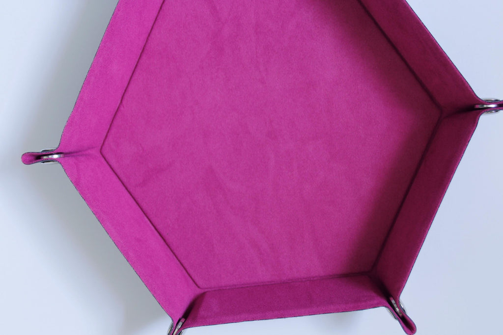 Pink Fold Up Hex Dice Tray Portable Dice Tray Board Game Gift Storage Organisation