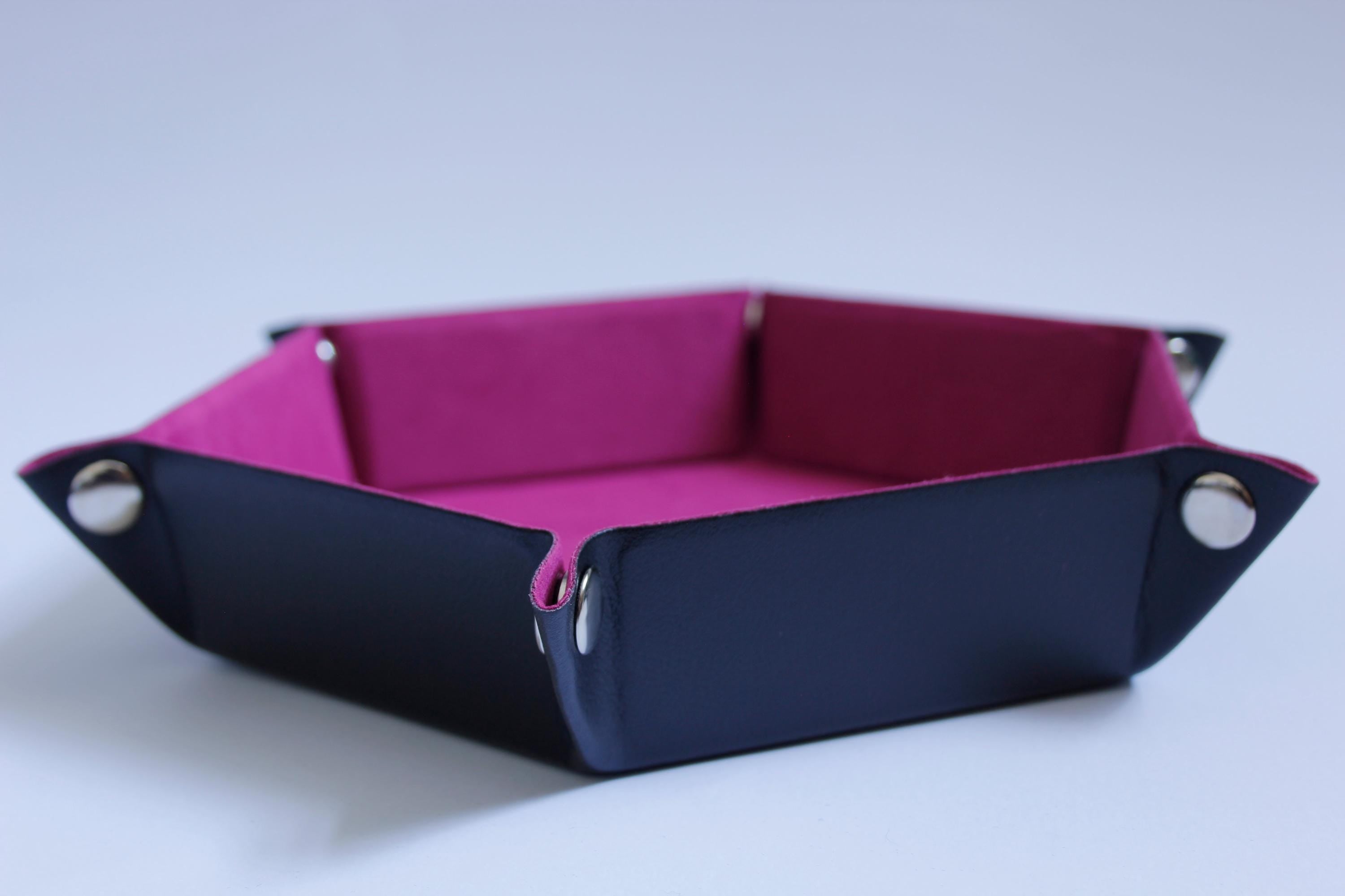 Pink Fold Up Hex Dice Tray Portable Dice Tray Board Game Gift Storage Organisation