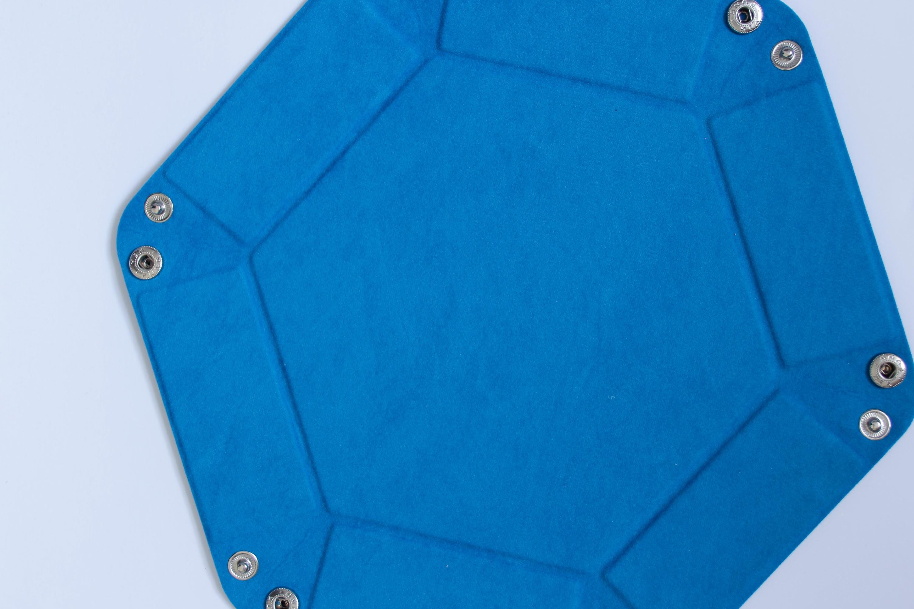 Blue Fold Up Hex Dice Tray Portable Dice Tray Board Game Gift Storage