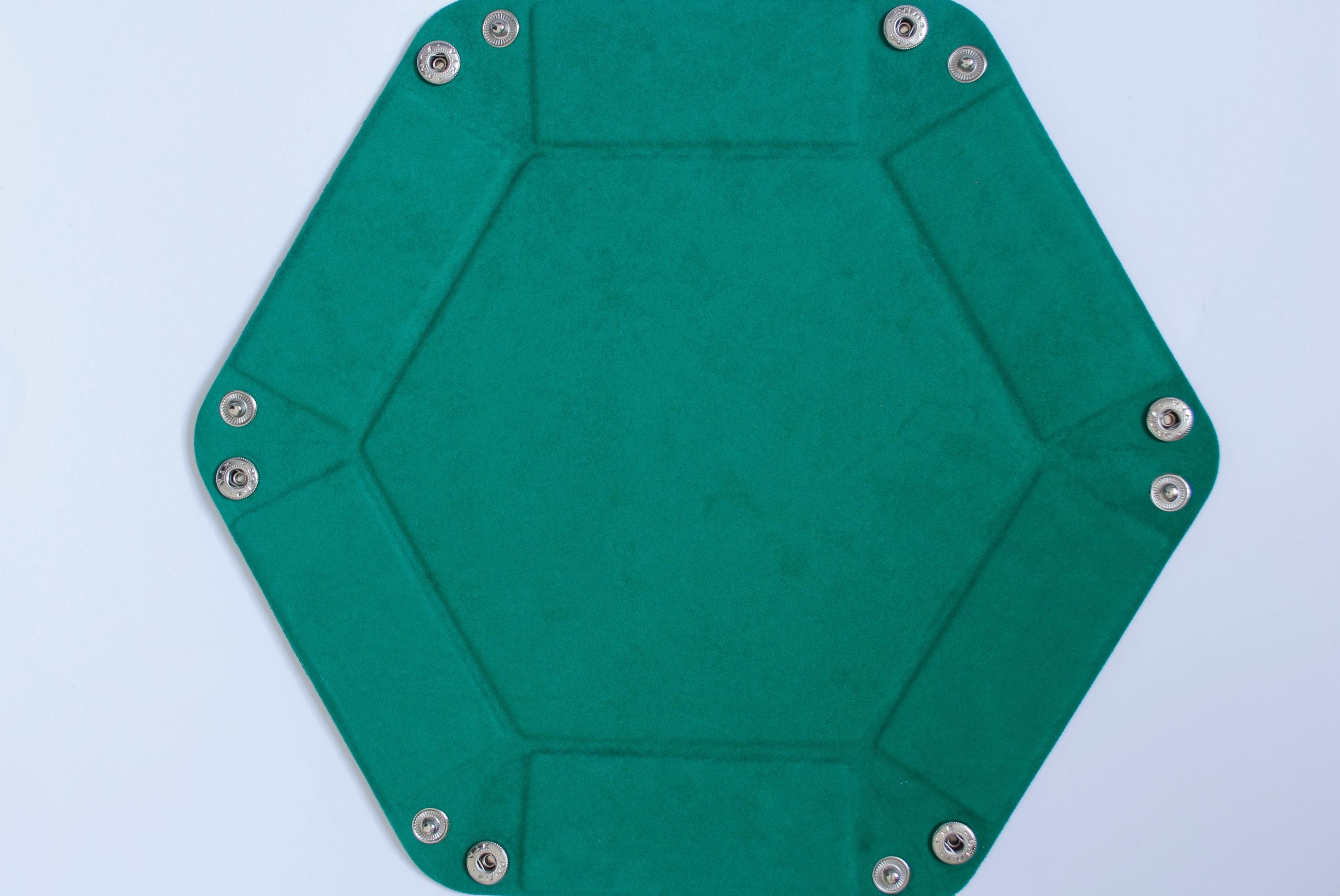 Green Fold Up Hex Dice Tray Portable Dice Tray Board Game Gift Storage
